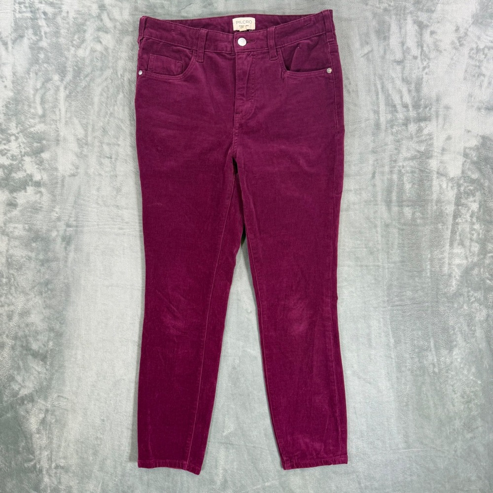 Pilcro Corduroy Slim Pants Women's Size 29 Berry‎ Purple Trousers